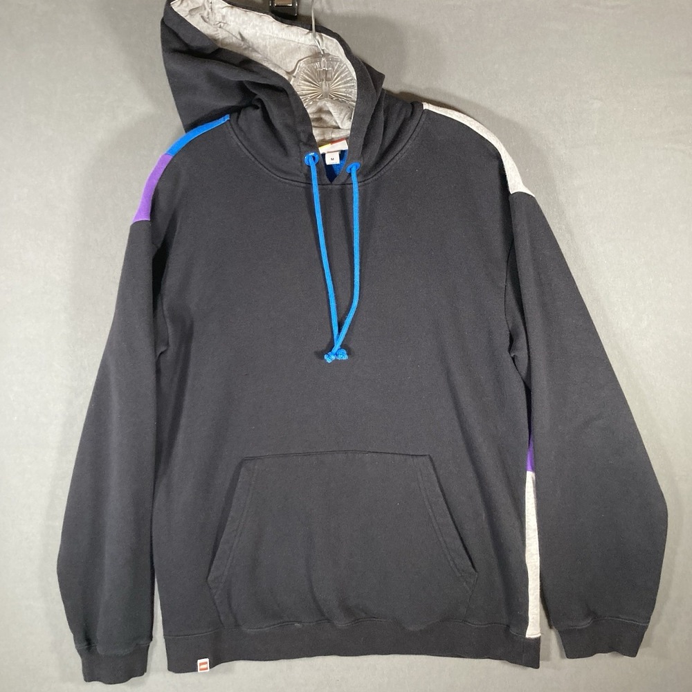 Mens Colorblock Hoodie Medium Streetwear Y2K Lego Style Pullover - Picture 2 of 6